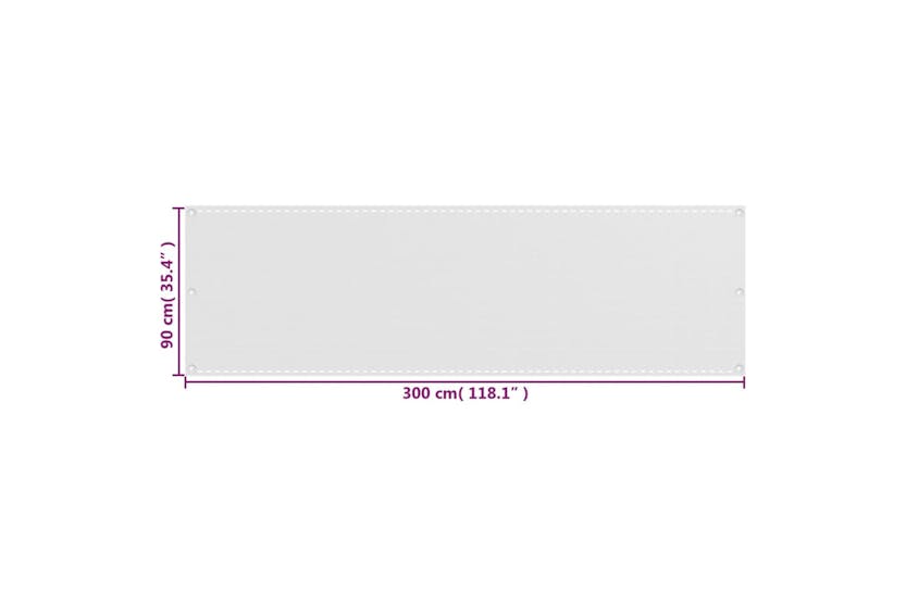 vidaXL 310864 Balcony Screen White 90x300cm Hdpe vidaXL 310864 Balcony Screen White 90x300cm Hdpe