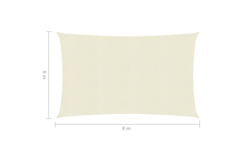 vidaXL 311195 Sunshade Sail 160 G/m² Cream 6x8 M Hdpe vidaXL 311195 Sunshade Sail 160 G/m² Cream 6x8 M Hdpe