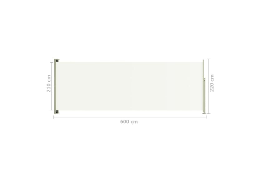 vidaXL 317977 Patio Retractable Side Awning 220x600cm Cream vidaXL 317977 Patio Retractable Side Awning 220x600cm Cream