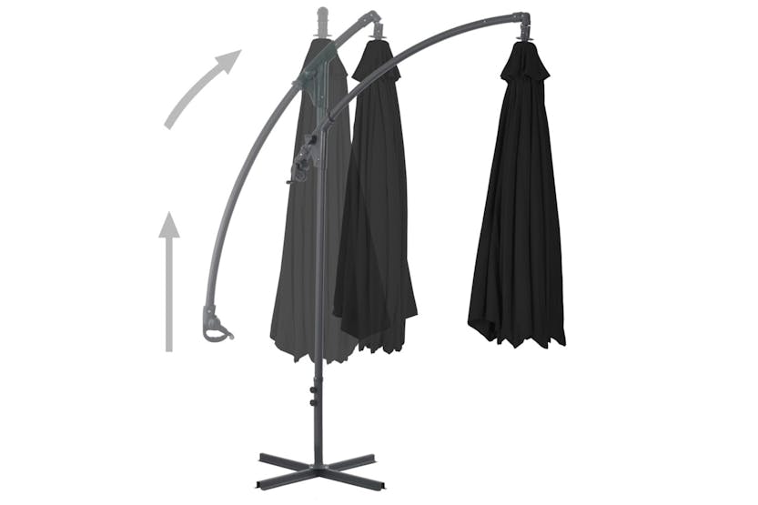 vidaXL 312512 Cantilever Umbrella With Steel Pole 250x250cm Black vidaXL 312512 Cantilever Umbrella With Steel Pole 250x250cm Black