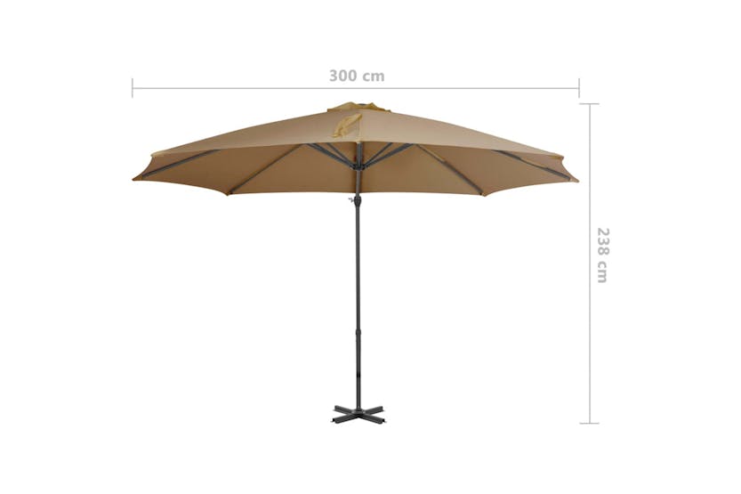 vidaXL 44623 Cantilever Umbrella With Aluminium Pole Taupe 300cm vidaXL 44623 Cantilever Umbrella With Aluminium Pole Taupe 300cm