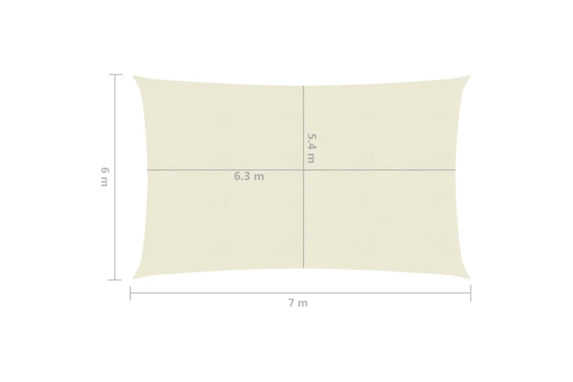 vidaXL 311194 Sunshade Sail 160 G/m² Cream 6x7 M Hdpe vidaXL 311194 Sunshade Sail 160 G/m² Cream 6x7 M Hdpe