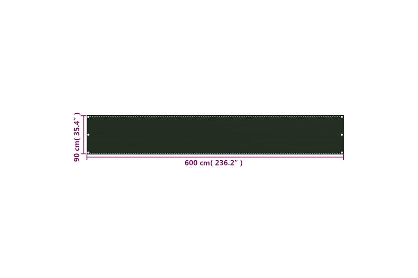 vidaXL 310975 Balcony Screen Dark Green 90x600cm Hdpe vidaXL 310975 Balcony Screen Dark Green 90x600cm Hdpe
