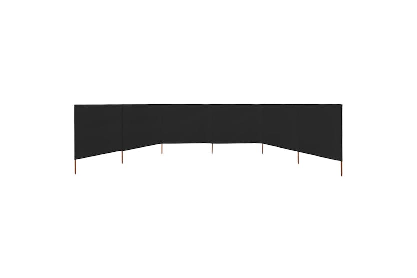 vidaXL 47184 6-panel Wind Screen Fabric 800x160cm Black vidaXL 47184 6-panel Wind Screen Fabric 800x160cm Black