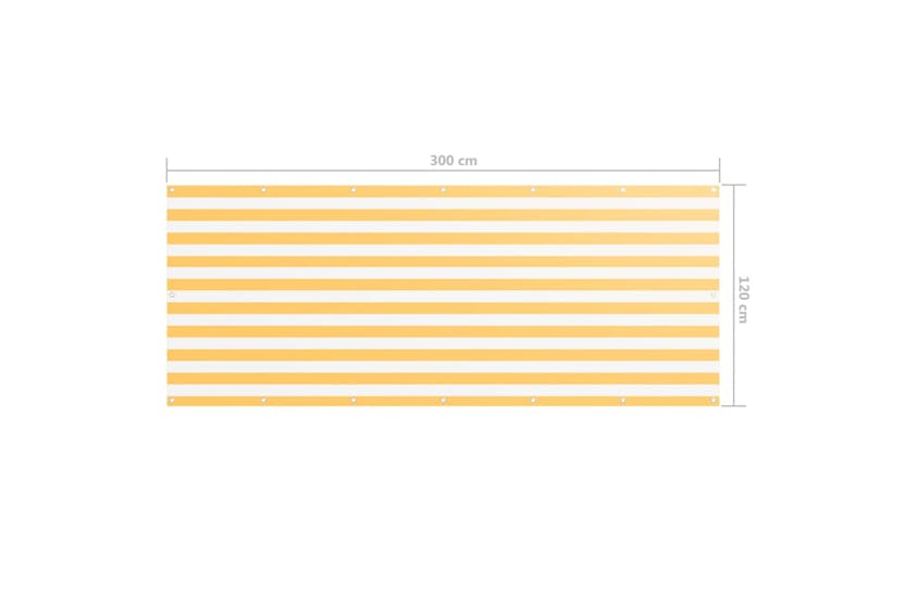 vidaXL 134908 Balcony Screen White And Yellow 120x300cm Oxford Fabric vidaXL 134908 Balcony Screen White And Yellow 120x300cm Oxford Fabric