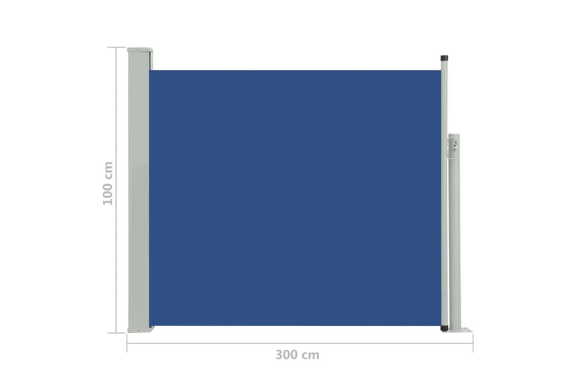 vidaXL 48372 Patio Retractable Side Awning 100x300cm Blue vidaXL 48372 Patio Retractable Side Awning 100x300cm Blue