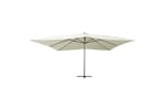 vidaXL 318429 Cantilever Umbrella With Wooden Pole 400x300cm Sand White vidaXL 318429 Cantilever Umbrella With Wooden Pole 400x300cm Sand White