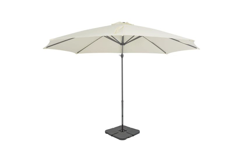 vidaXL 276331 Outdoor Umbrella With Portable Base Sand vidaXL 276331 Outdoor Umbrella With Portable Base Sand
