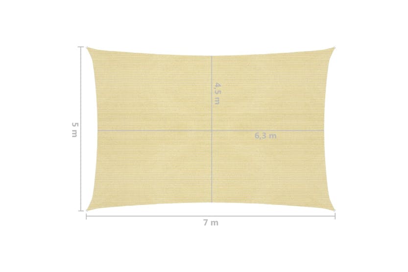 vidaXL 311137 Sunshade Sail 160 G/m² Beige 5x7 M Hdpe vidaXL 311137 Sunshade Sail 160 G/m² Beige 5x7 M Hdpe