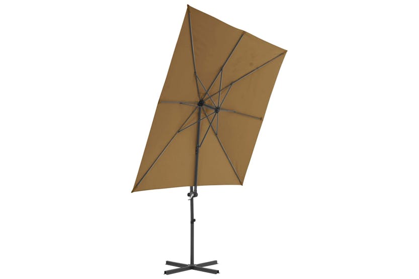 vidaXL 276338 Outdoor Umbrella With Portable Base Taupe vidaXL 276338 Outdoor Umbrella With Portable Base Taupe