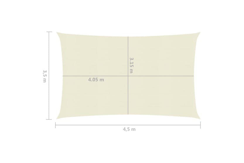 vidaXL 311186 Sunshade Sail 160 G/m² Cream 3.5x4.5 M Hdpe vidaXL 311186 Sunshade Sail 160 G/m² Cream 3.5x4.5 M Hdpe