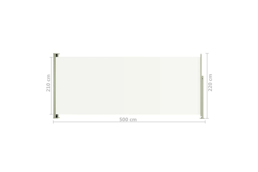 vidaXL 317941 Patio Retractable Side Awning 220x500cm Cream vidaXL 317941 Patio Retractable Side Awning 220x500cm Cream