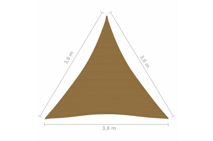 vidaXL 311418 Sunshade Sail 160 G/m² Taupe 3.6x3.6x3.6 M Hdpe vidaXL 311418 Sunshade Sail 160 G/m² Taupe 3.6x3.6x3.6 M Hdpe