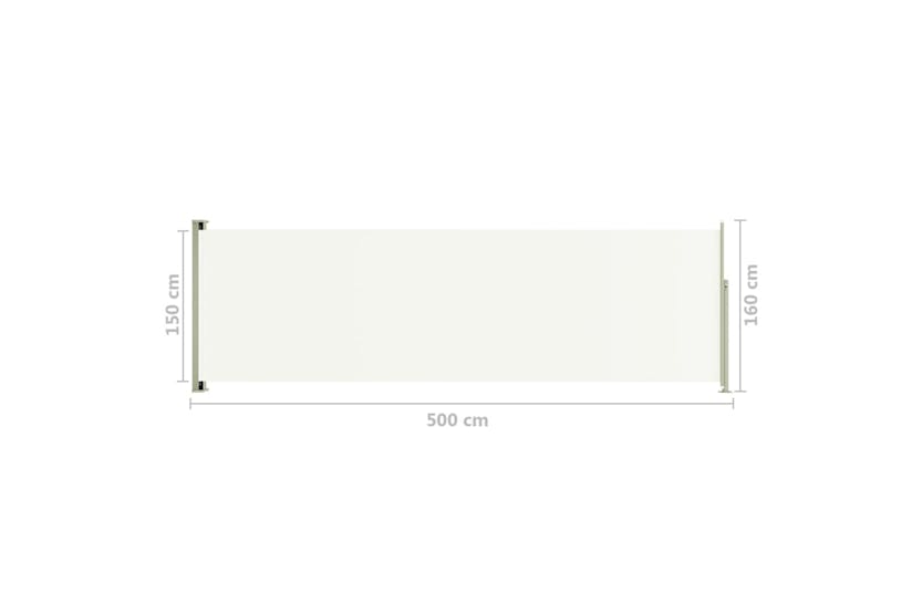 vidaXL 317923 Patio Retractable Side Awning 160x500cm Cream vidaXL 317923 Patio Retractable Side Awning 160x500cm Cream