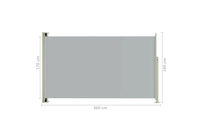 vidaXL 317894 Patio Retractable Side Awning 180x300cm Grey vidaXL 317894 Patio Retractable Side Awning 180x300cm Grey