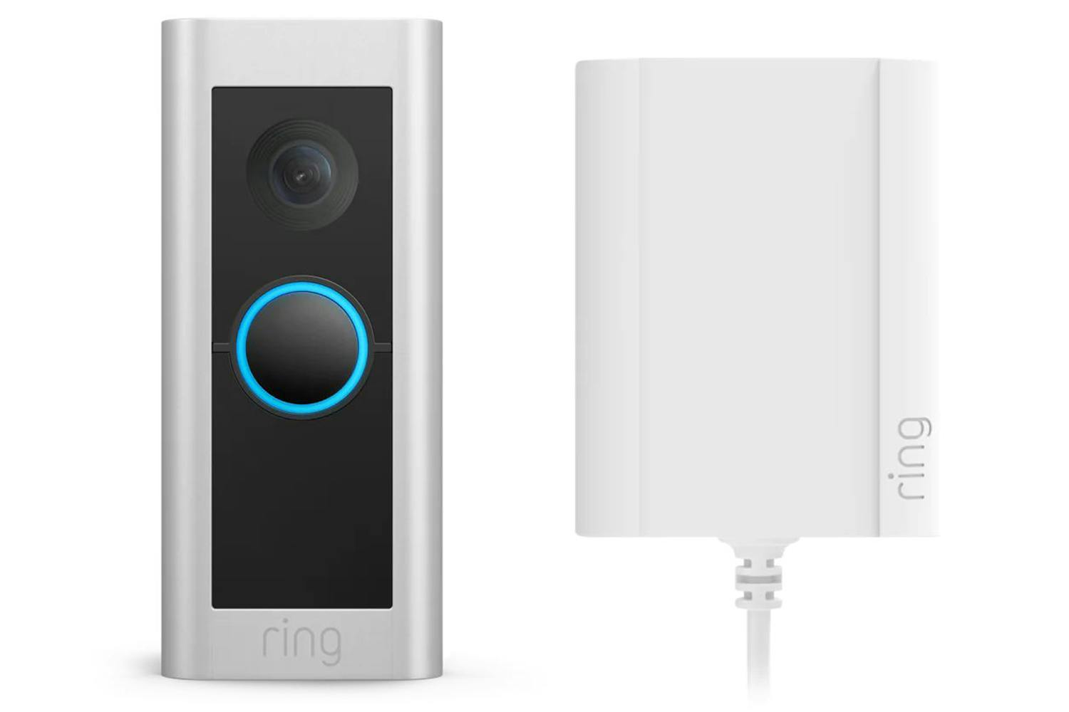 Ring Video Doorbell Pro 2 with Plug-in Adapter | Satin Nickel