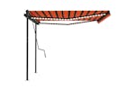 vidaXL 3070145 Manual Retractable Awning With Led 4x3 M Orange And Brown vidaXL 3070145 Manual Retractable Awning With Led 4x3 M Orange And Brown