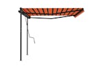 vidaXL 3070220 Manual Retractable Awning With Posts 4x3.5 M Orange And Brown vidaXL 3070220 Manual Retractable Awning With Posts 4x3.5 M Orange And Brown