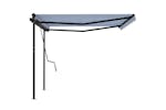 vidaXL 3070216 Manual Retractable Awning With Posts 4x3.5 M Blue And White vidaXL 3070216 Manual Retractable Awning With Posts 4x3.5 M Blue And White