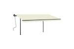 vidaXL 3070217 Manual Retractable Awning With Posts 4x3.5 M Cream vidaXL 3070217 Manual Retractable Awning With Posts 4x3.5 M Cream