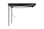 vidaXL 3070144 Manual Retractable Awning With Led 4x3 M Anthracite vidaXL 3070144 Manual Retractable Awning With Led 4x3 M Anthracite