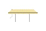 vidaXL 3070218 Manual Retractable Awning With Posts 4x3.5 M Yellow And White vidaXL 3070218 Manual Retractable Awning With Posts 4x3.5 M Yellow And White