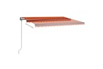 vidaXL 3070145 Manual Retractable Awning With Led 4x3 M Orange And Brown vidaXL 3070145 Manual Retractable Awning With Led 4x3 M Orange And Brown