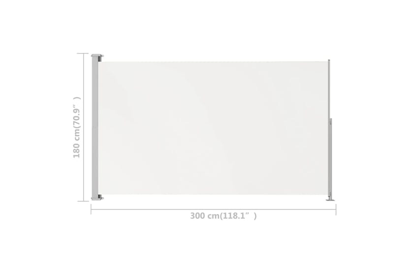 vidaXL 313400 Patio Retractable Side Awning 180x300cm Cream vidaXL 313400 Patio Retractable Side Awning 180x300cm Cream