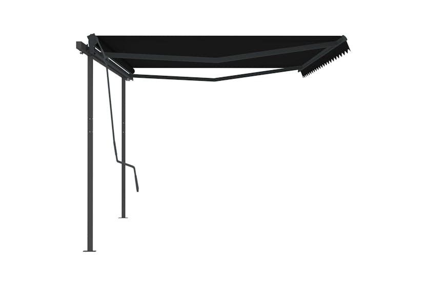 vidaXL 3070259 Manual Retractable Awning With Posts 5x3.5 M Anthracite vidaXL 3070259 Manual Retractable Awning With Posts 5x3.5 M Anthracite