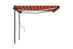 vidaXL 3070225 Manual Retractable Awning With Led 4x3.5 M Orange And Brown vidaXL 3070225 Manual Retractable Awning With Led 4x3.5 M Orange And Brown