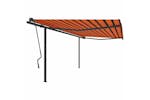 vidaXL 3070220 Manual Retractable Awning With Posts 4x3.5 M Orange And Brown vidaXL 3070220 Manual Retractable Awning With Posts 4x3.5 M Orange And Brown