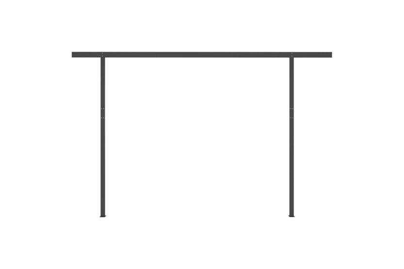 vidaXL 3070218 Manual Retractable Awning With Posts 4x3.5 M Yellow And White vidaXL 3070218 Manual Retractable Awning With Posts 4x3.5 M Yellow And White