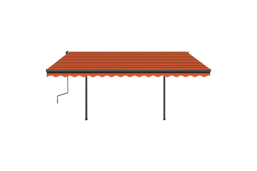 vidaXL 3070145 Manual Retractable Awning With Led 4x3 M Orange And Brown vidaXL 3070145 Manual Retractable Awning With Led 4x3 M Orange And Brown