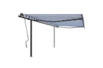 vidaXL 3070216 Manual Retractable Awning With Posts 4x3.5 M Blue And White vidaXL 3070216 Manual Retractable Awning With Posts 4x3.5 M Blue And White