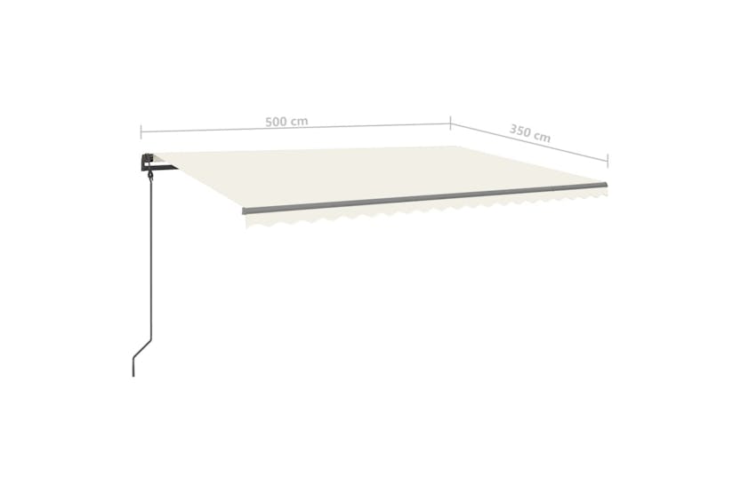 vidaXL 3070257 Manual Retractable Awning With Posts 5x3.5 M Cream vidaXL 3070257 Manual Retractable Awning With Posts 5x3.5 M Cream
