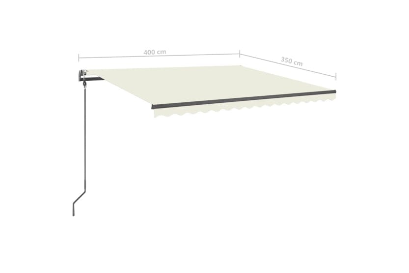 vidaXL 3070217 Manual Retractable Awning With Posts 4x3.5 M Cream vidaXL 3070217 Manual Retractable Awning With Posts 4x3.5 M Cream