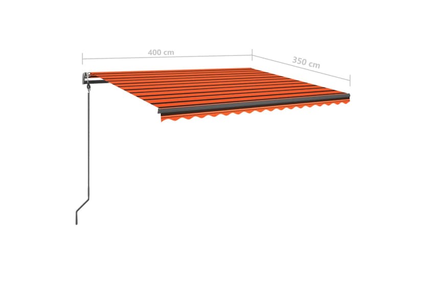 vidaXL 3070220 Manual Retractable Awning With Posts 4x3.5 M Orange And Brown vidaXL 3070220 Manual Retractable Awning With Posts 4x3.5 M Orange And Brown