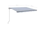 vidaXL 3070216 Manual Retractable Awning With Posts 4x3.5 M Blue And White vidaXL 3070216 Manual Retractable Awning With Posts 4x3.5 M Blue And White