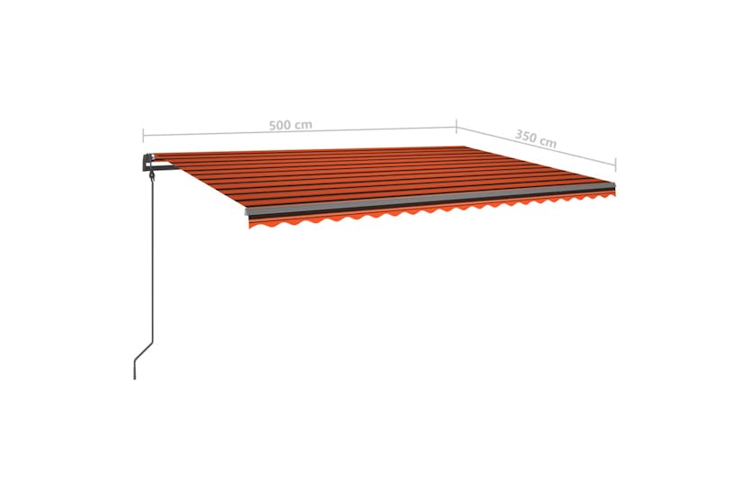 vidaXL 3070260 Manual Retractable Awning With Posts 5x3.5 M Orange And Brown vidaXL 3070260 Manual Retractable Awning With Posts 5x3.5 M Orange And Brown
