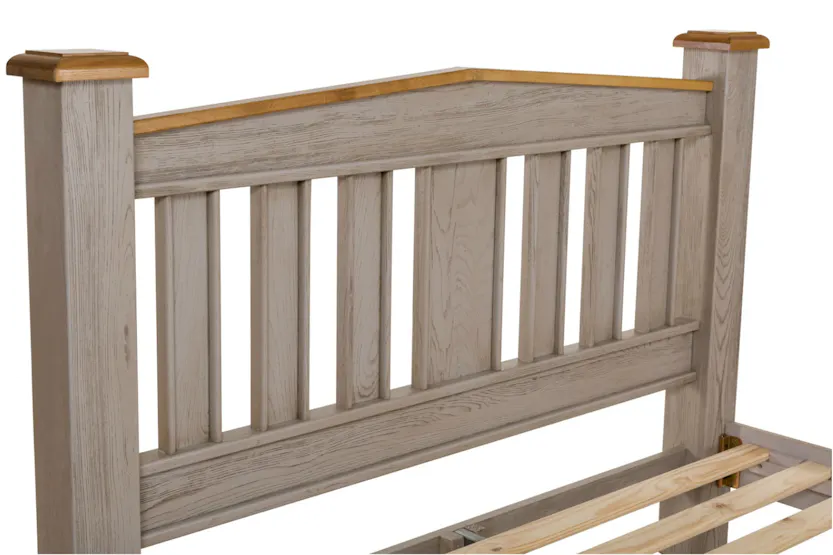 Lancaster Bed Frame | Double | 4ft6 | Aged Grey/Oak Lancaster Bed Frame | Double | 4ft6 | Aged Grey/Oak