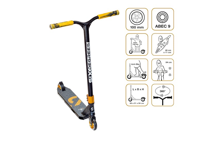 Six Degrees 548 Stuntscooter | 100 mm | Black-copper Six Degrees 548 Stuntscooter | 100 mm | Black-copper