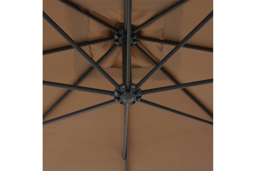 vidaXL 44876 Cantilever Umbrella With Steel Pole 300cm Taupe vidaXL 44876 Cantilever Umbrella With Steel Pole 300cm Taupe