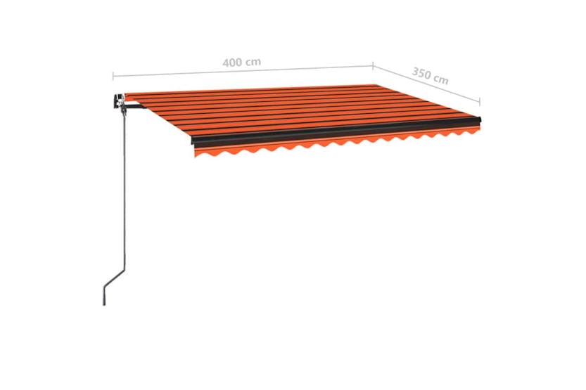 vidaXL 3069180 Manual Retractable Awning 400x350cm Orange And Brown vidaXL 3069180 Manual Retractable Awning 400x350cm Orange And Brown