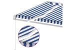 vidaXL 3069681 Manual Retractable Awning With Led 600x350cm Blue And White vidaXL 3069681 Manual Retractable Awning With Led 600x350cm Blue And White