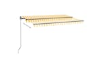 vidaXL 3069178 Manual Retractable Awning 400x350cm Yellow And White vidaXL 3069178 Manual Retractable Awning 400x350cm Yellow And White