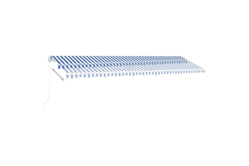 vidaXL 3069681 Manual Retractable Awning With Led 600x350cm Blue And White vidaXL 3069681 Manual Retractable Awning With Led 600x350cm Blue And White