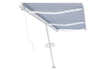 vidaXL 3069681 Manual Retractable Awning With Led 600x350cm Blue And White vidaXL 3069681 Manual Retractable Awning With Led 600x350cm Blue And White