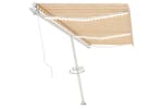 vidaXL 3069683 Manual Retractable Awning With Led 600x350cm Yellow And White vidaXL 3069683 Manual Retractable Awning With Led 600x350cm Yellow And White