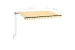 vidaXL 3069178 Manual Retractable Awning 400x350cm Yellow And White vidaXL 3069178 Manual Retractable Awning 400x350cm Yellow And White
