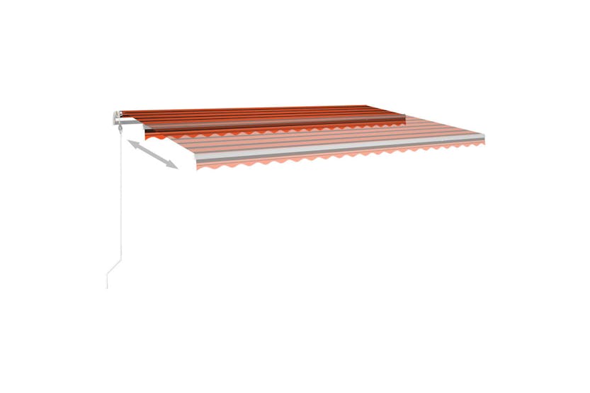 vidaXL 3070060 Manual Retractable Awning With Posts 5x3.5 M Orange And Brown vidaXL 3070060 Manual Retractable Awning With Posts 5x3.5 M Orange And Brown
